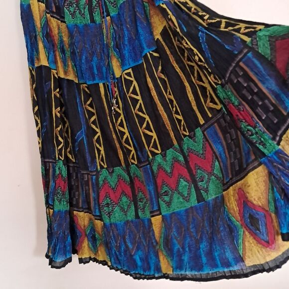 Vintage 90s Maxi Skirt One Size Broomstick Gauzy Tiered Boho Peasant Gypsy Artsy - Picture 4 of 9